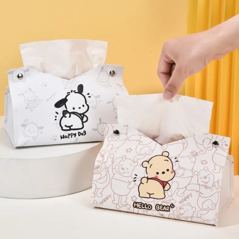 Large Capacity Cartoon Tissue Box Cover – Cute Plush Square Napkin Holder, Kawaii Decorative Tissue Dispenser for Living Room, Coffee Table & Desk